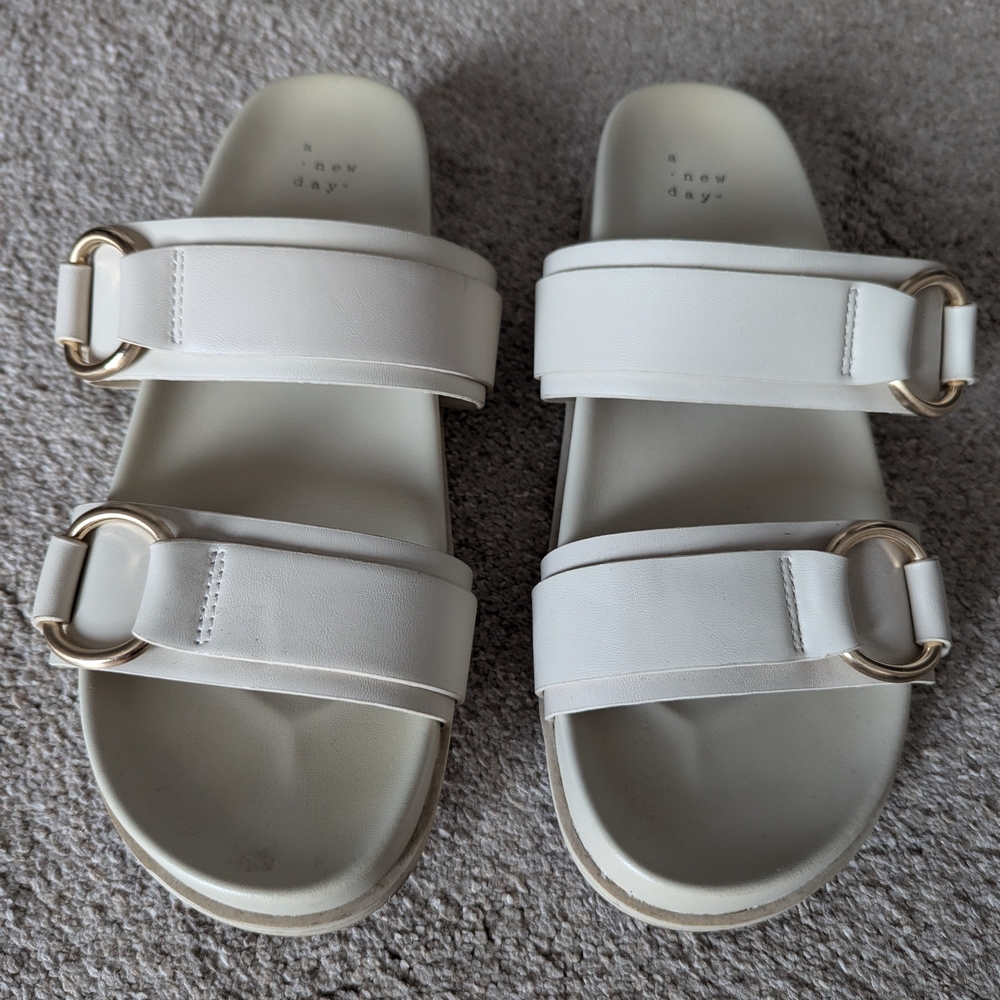 A New Day Women's White Slide Sandals